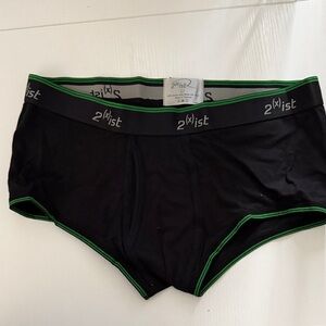 2xist Black Briefs with Vibrant Green Accents